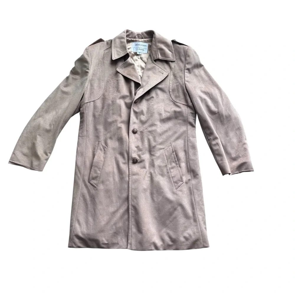 Vintage Angel Suede by Grais Men's Taupe Microsuede Coat 42 Regular